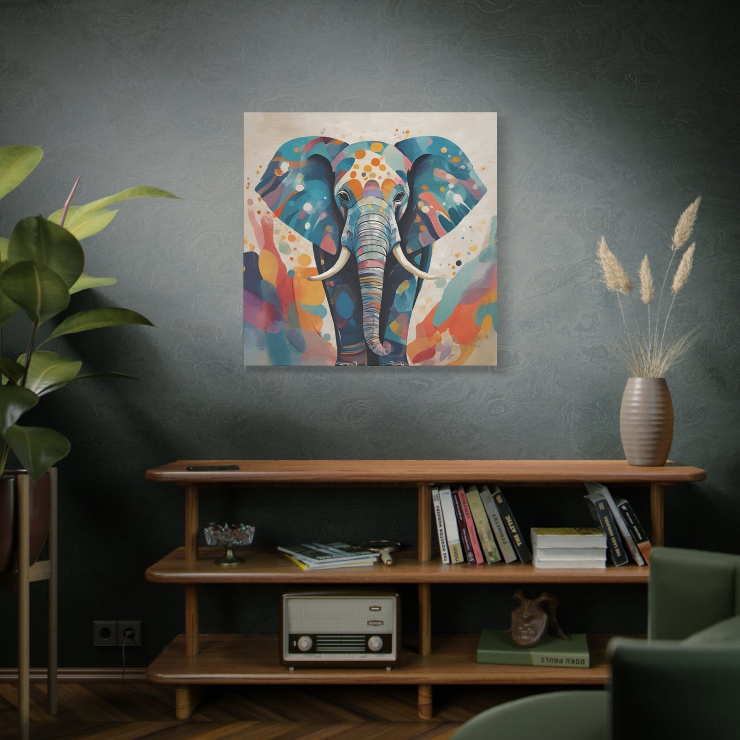 Elephant Frameless Canvas Wall Art Sizes 10”x10” – 36”x36”
