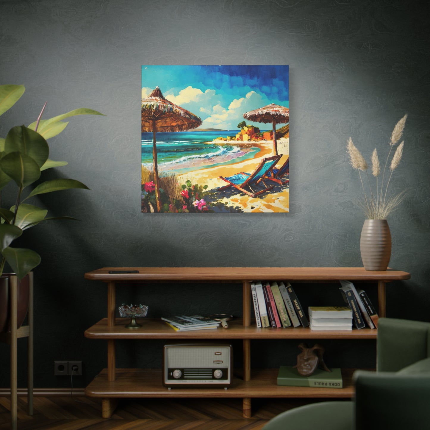 Beach Frameless Canvas Wall Art Sizes 10”x10” – 36”x36”