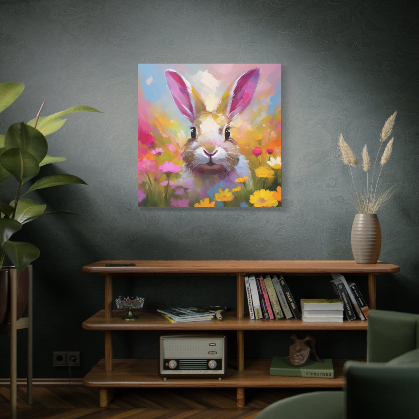 Bunny Rabbit Frameless Canvas Wall Art Sizes 10”x10” – 36”x36”