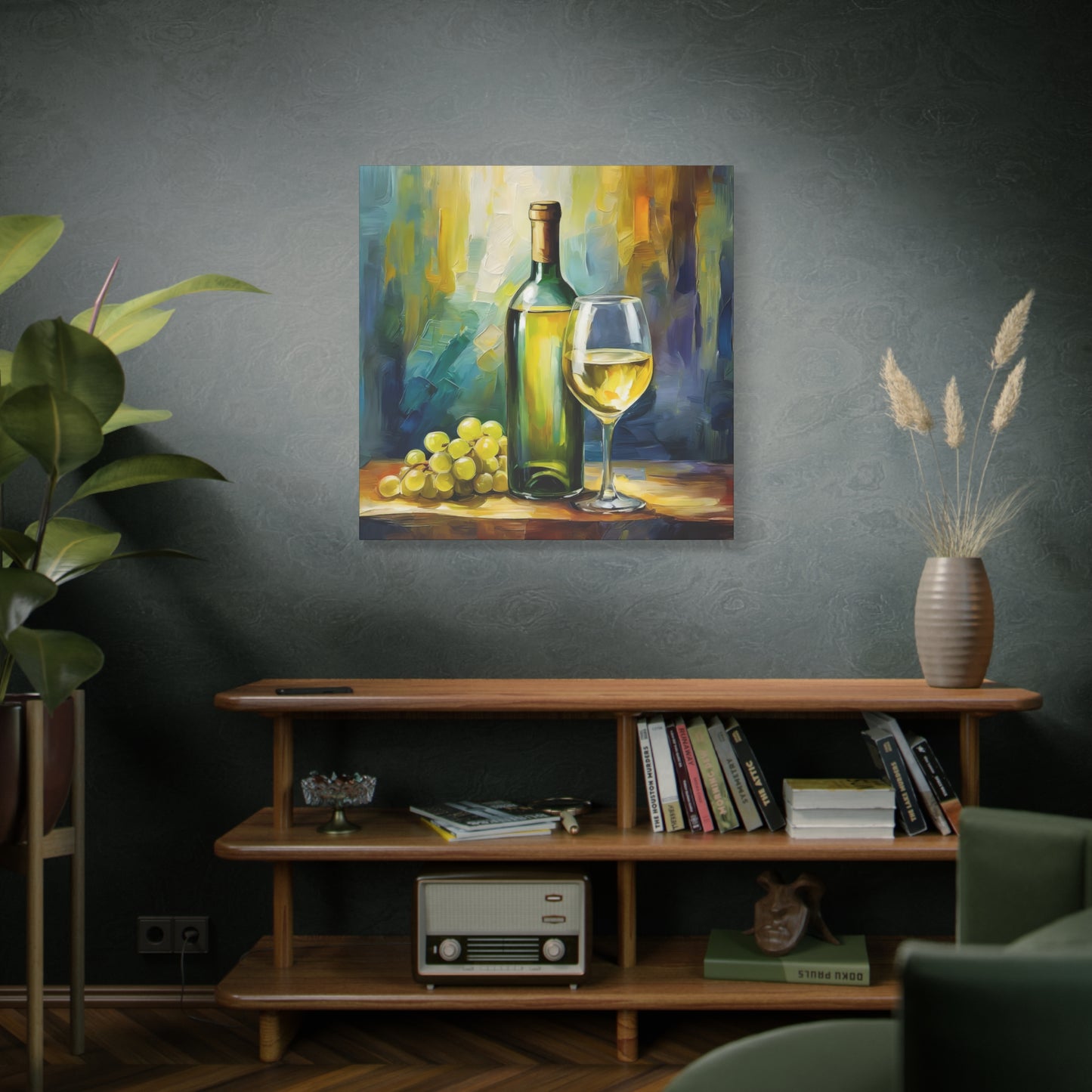 White Wine Frameless Canvas Wall Art Sizes 10”x10” – 36”x36”