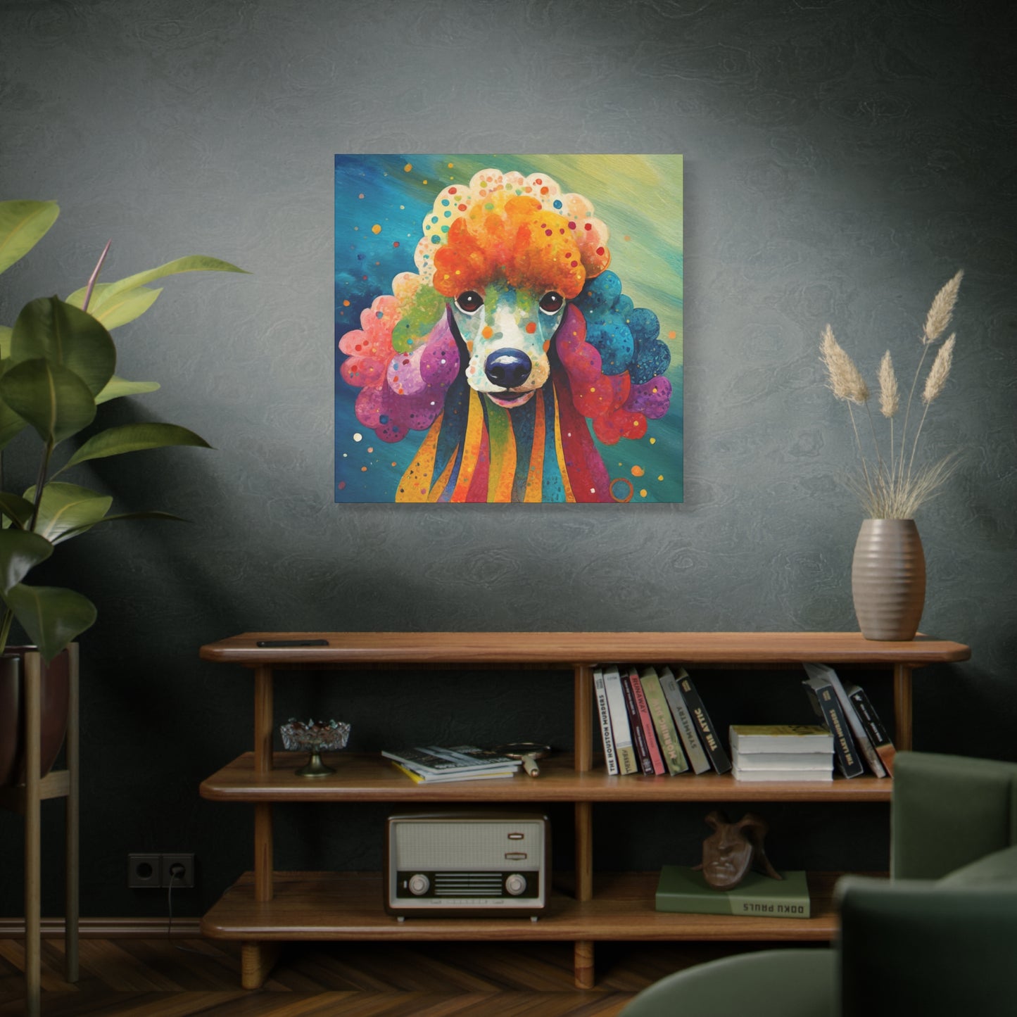 Poodle Frameless Canvas Wall Art Sizes 10”x10” – 36”x36”