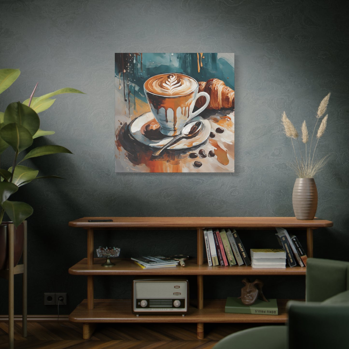 Coffee Frameless Canvas Wall Art Sizes 10”x10” – 36”x36”