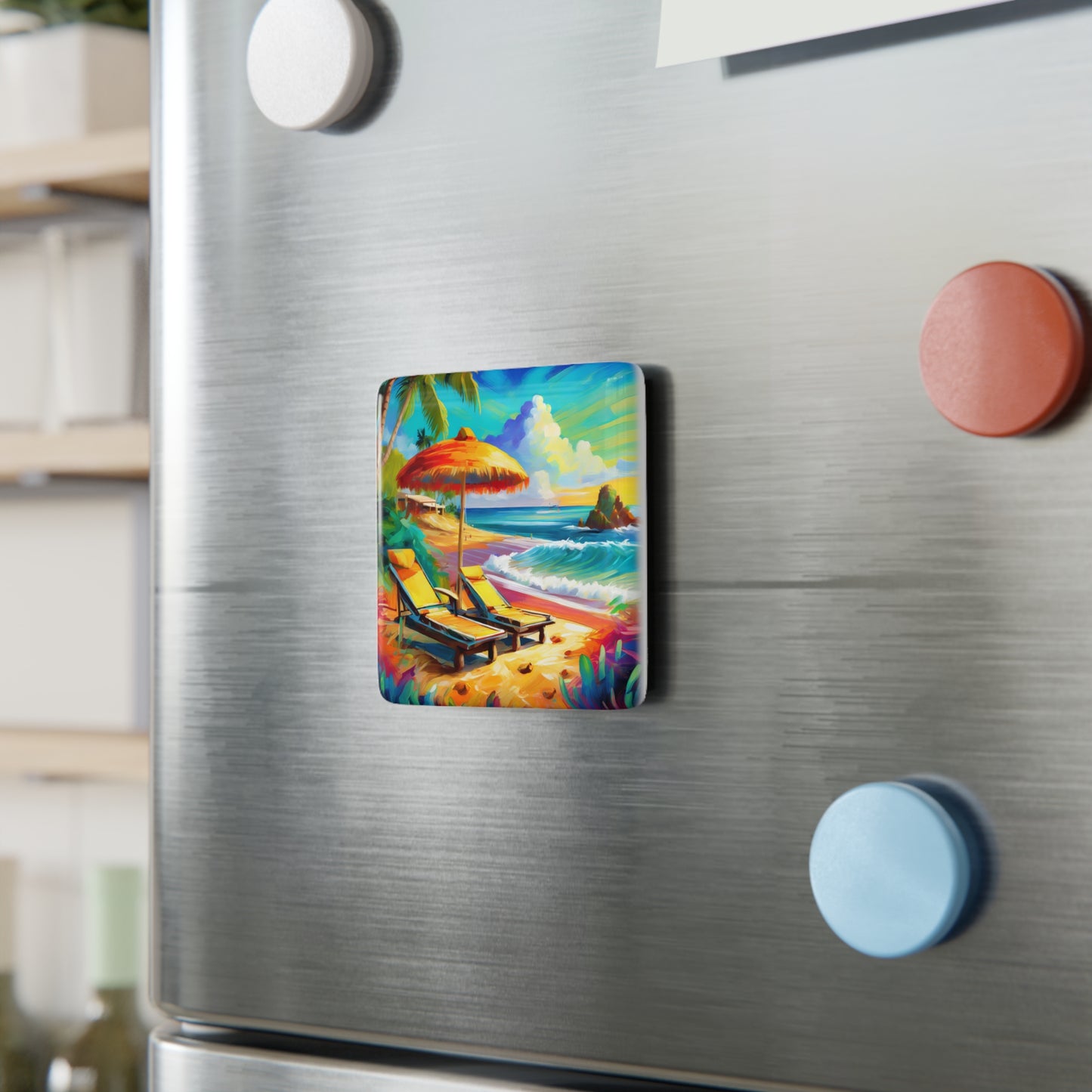 Beach Ceramic Tile Magnet