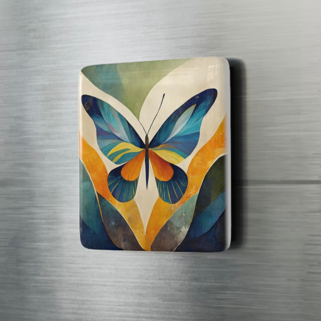 3 DESIGNS! Mid Century Modern Butterfly Ceramic Tile Magnet
