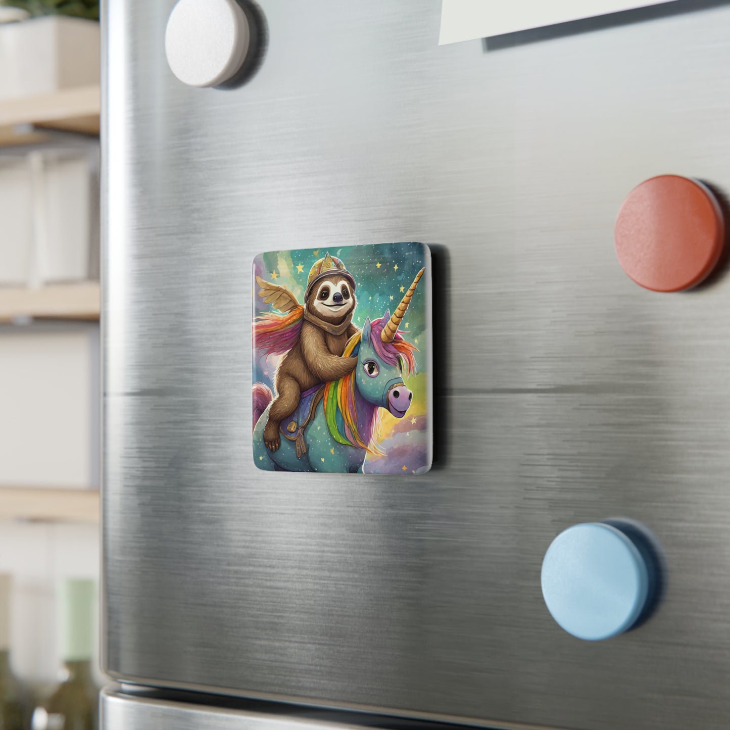 Unicorn Sloth Ceramic Tile Magnet
