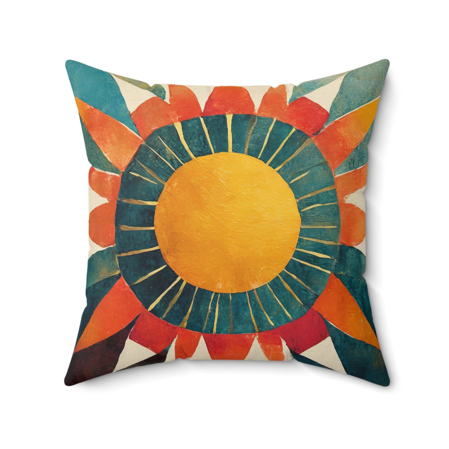 Sun Throw Pillow Accent Pillows, Decorative Pillows, Throw Pillows for Couch, Pillows, Faux Suede, Soft Pillow, Mid-Century Style
