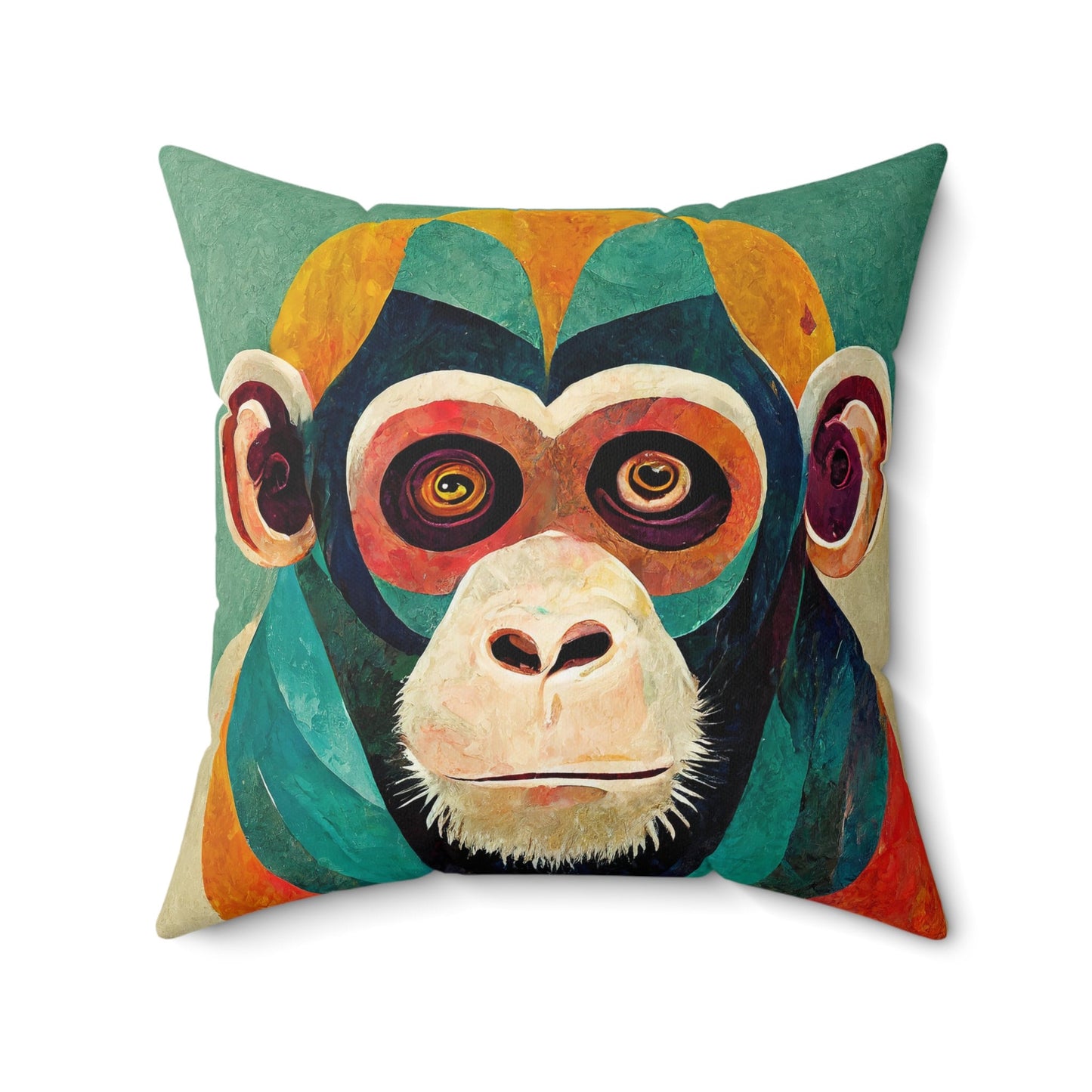 Monkey Throw Pillow Accent Pillows, Decorative Pillows, Throw Pillows for Couch, Pillows, Faux Suede, Soft Pillow, Mid-Century Style