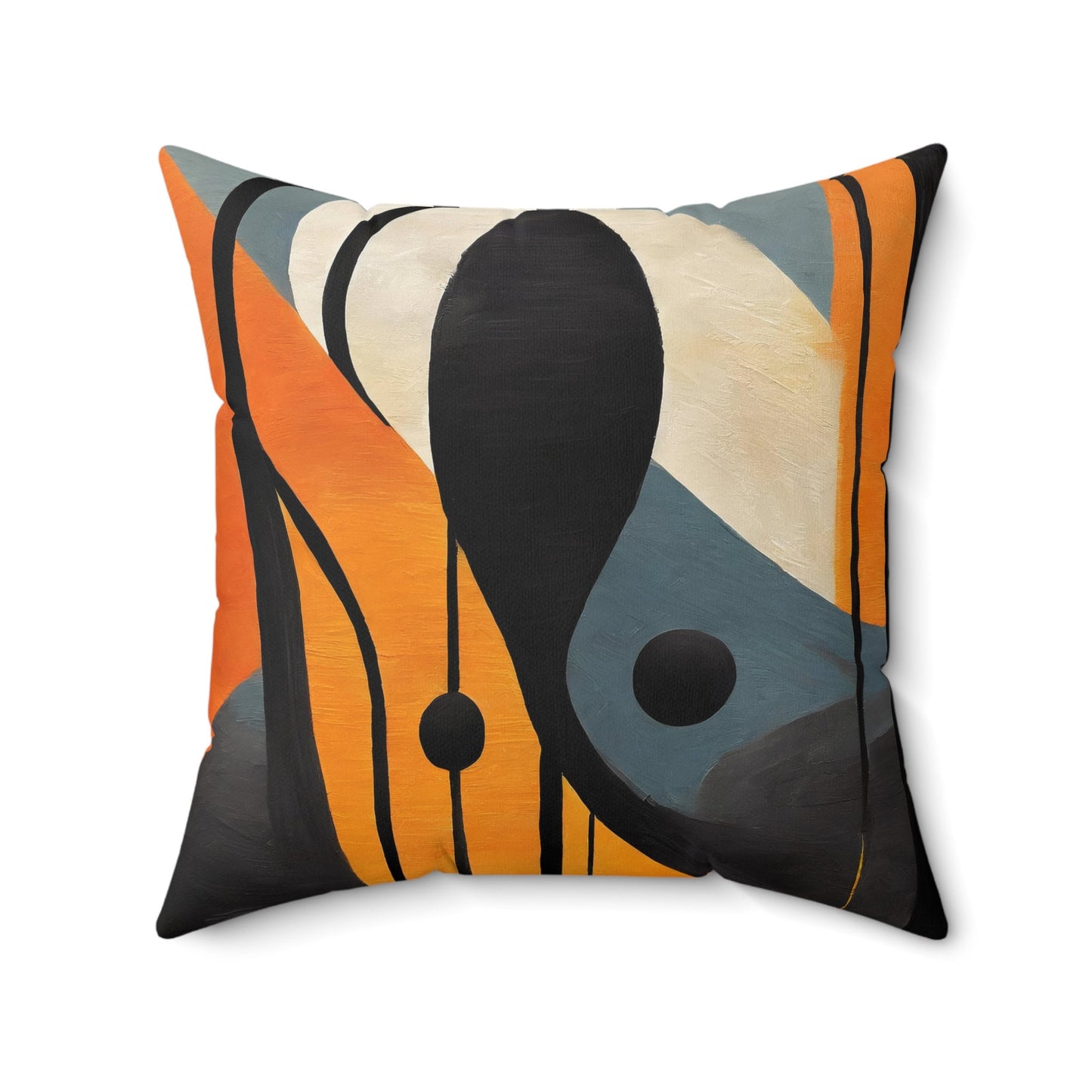 Orange Black Throw Pillow Accent Pillows, Decorative Pillows, Throw Pillows for Couch, Pillows, Faux Suede, Soft Pillow, Mid-Century Style