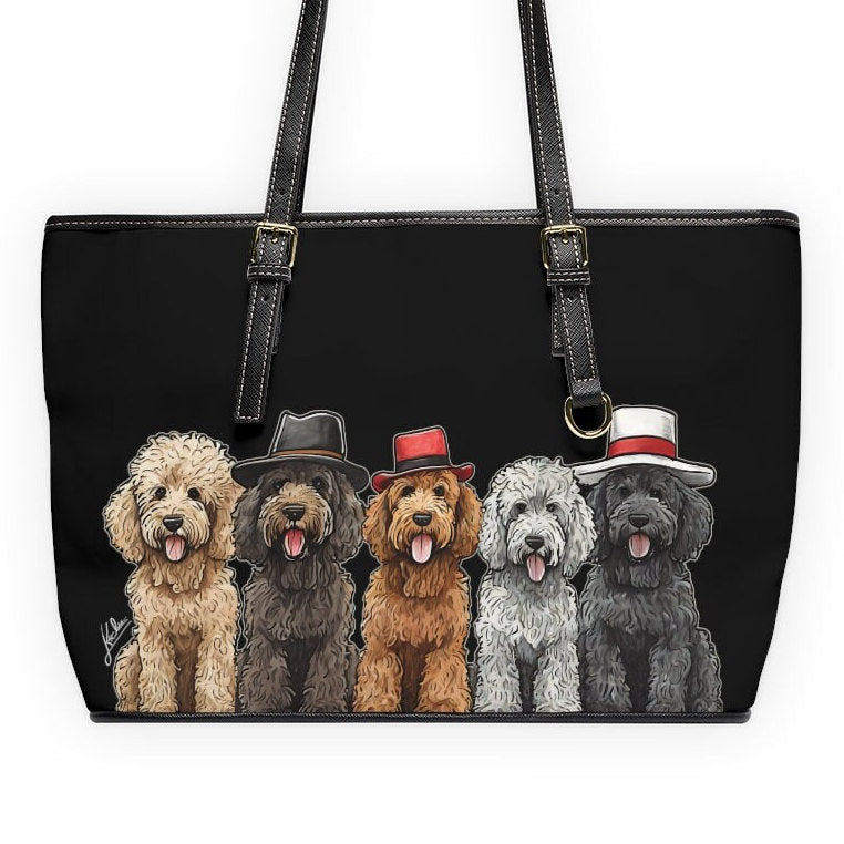 Doodle Vegan Leather Tote Purse, Goldendoodle Gift, Sheepadoodle Gift, Doodle Gift, Gift for Dog Lovers, Handbags, Totes, Purses, Dog Bag
