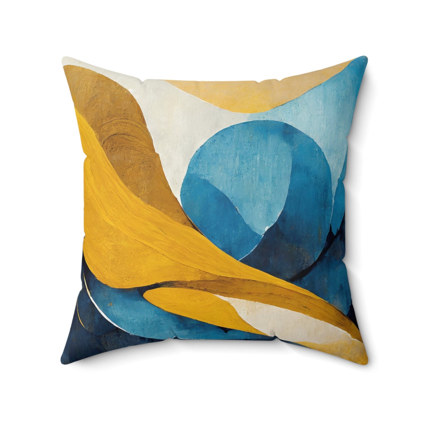Blue Yellow Throw Pillow Accent Pillows, Decorative Pillows, Throw Pillows for Couch, Pillows, Faux Suede, Soft Pillow, Mid-Century Style