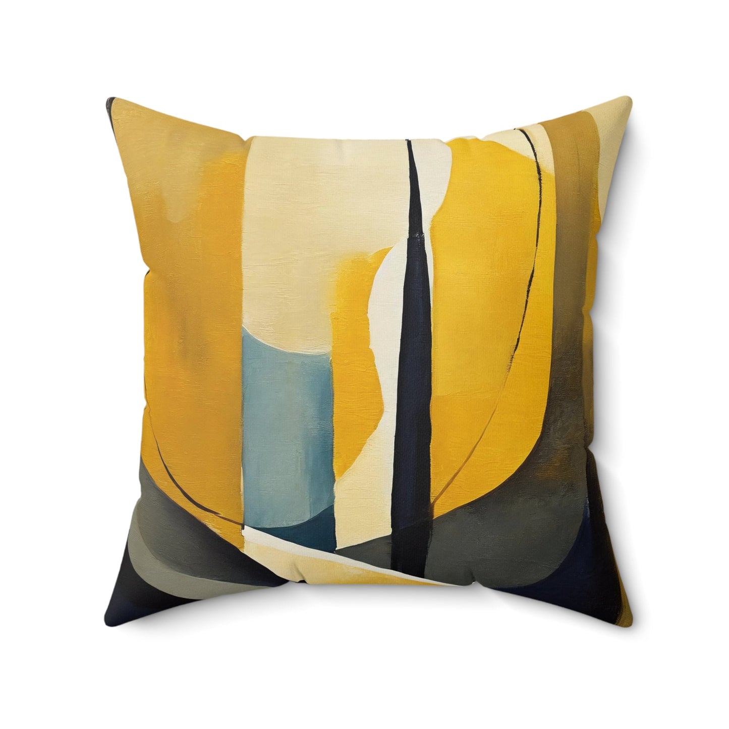 Yellow Black Throw Pillow Accent Pillows, Decorative Pillows, Throw Pillows for Couch, Pillows, Faux Suede, Soft Pillow, Mid-Century Style