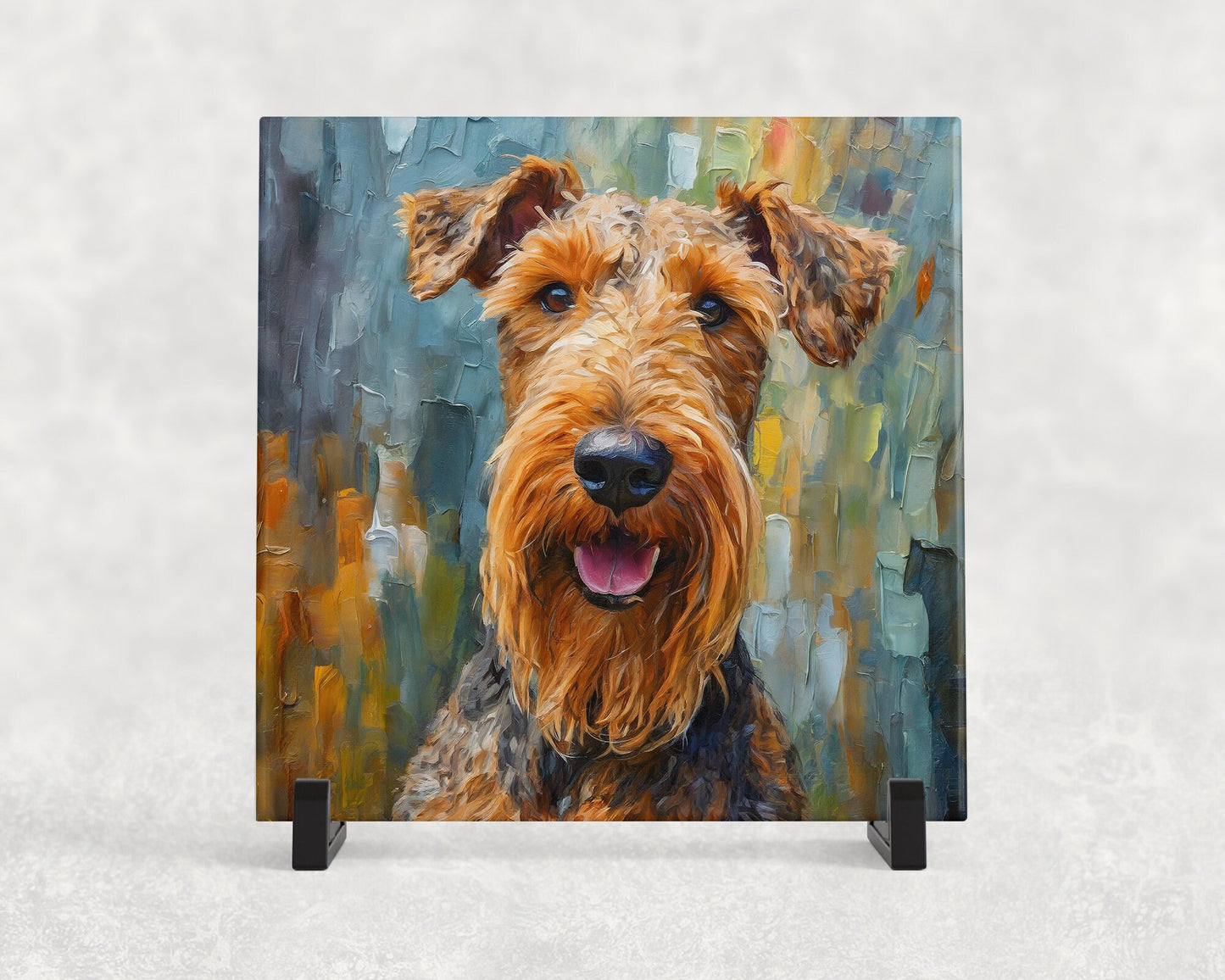 5 Designs! Airedale Terrier Trivet for Hot Dishes, 6"x6" Hot Plate, Airedale Decor. Airedale Art. Airedale gifts. Gifts for Airedale lovers.