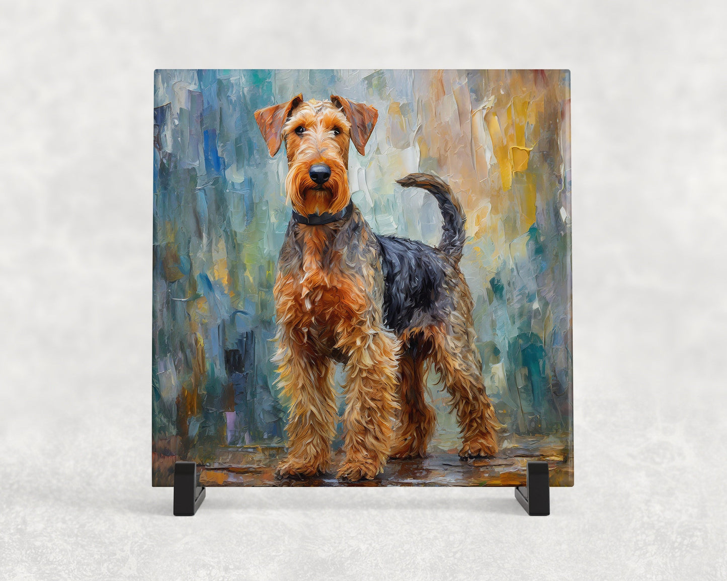 5 Designs! Airedale Terrier Trivet for Hot Dishes, 6"x6" Hot Plate, Airedale Decor. Airedale Art. Airedale gifts. Gifts for Airedale lovers.
