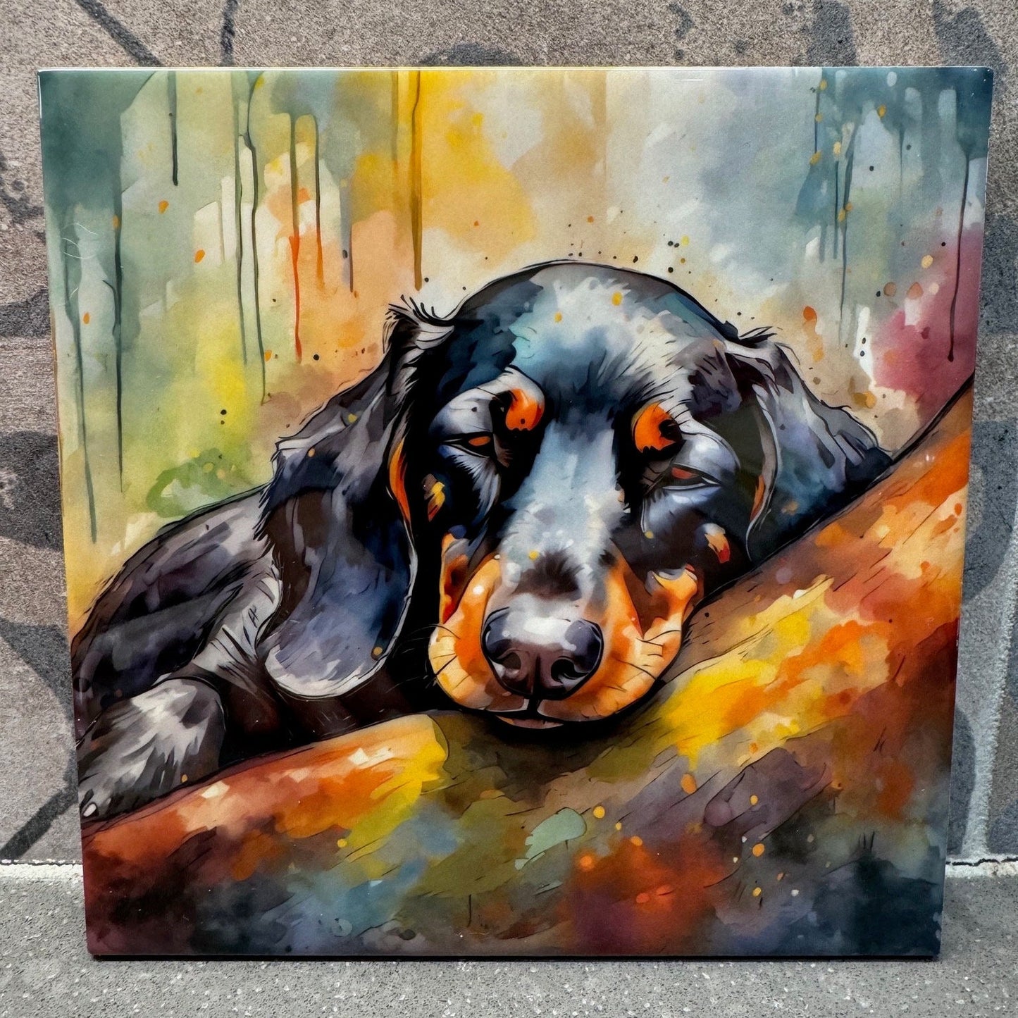 3 Designs! Dachshund Trivet for Hot Dishes. Hot Plate Coaster. Ceramic Tile Art Gift for Dog Lovers. Dachshund Mom or Dad. Wiener Dog.