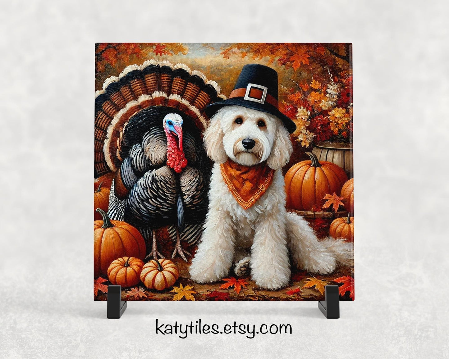 Doodle Thanksgiving Trivets for Hot Dishes - Thanksgiving Holiday Decorations – Thanksgiving Hot Plates - Gift for Doodle Lover Decor