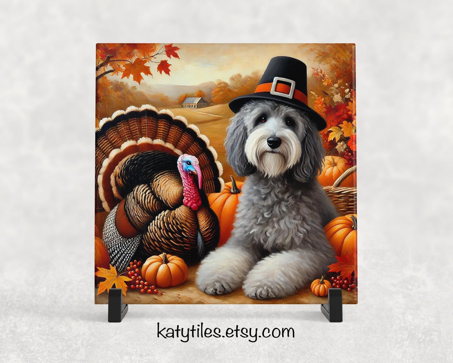 Doodle Thanksgiving Trivets for Hot Dishes - Thanksgiving Holiday Decorations – Thanksgiving Hot Plates - Gift for Doodle Lover Decor