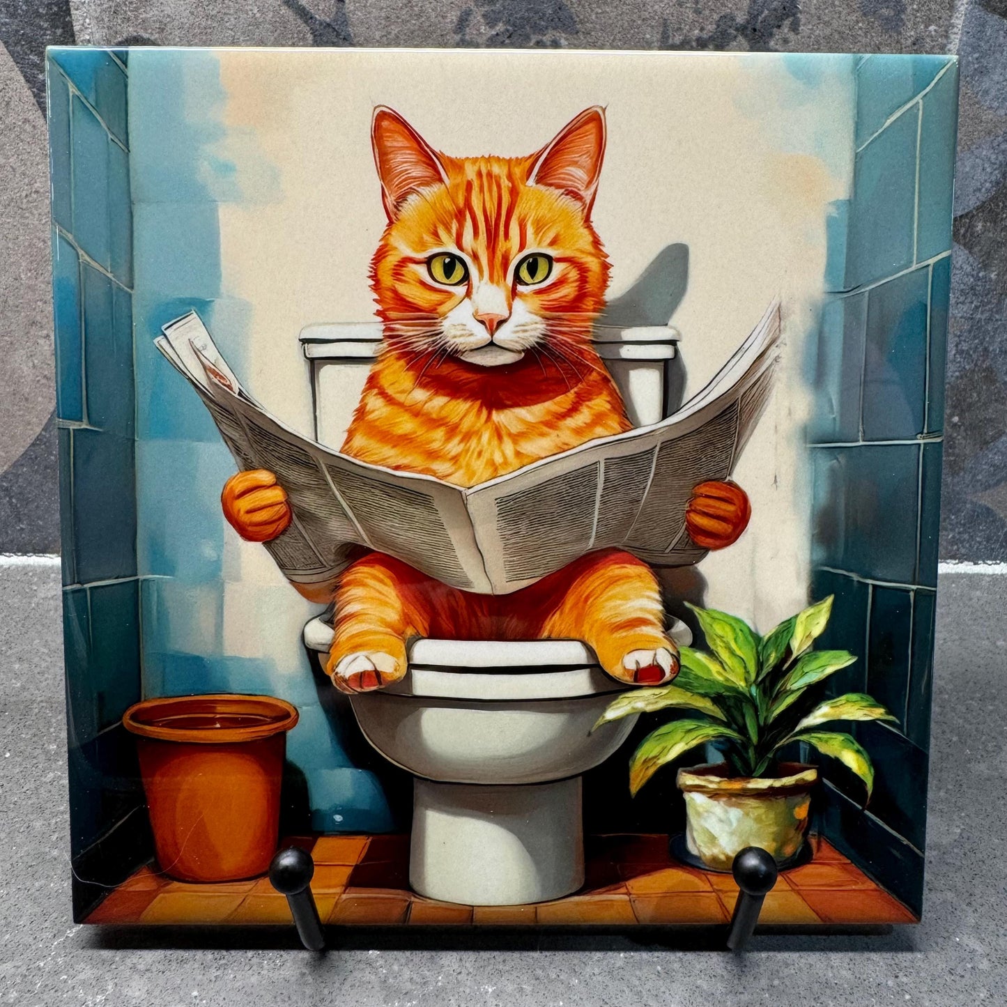 9 Designs! 6x6 Trivet for Hot Dishes, Poopin' Kitties, Bathroom Decor, Bathroom Art, Gift for Cat Lovers, Cat Art, Gifts For Cat Lovers