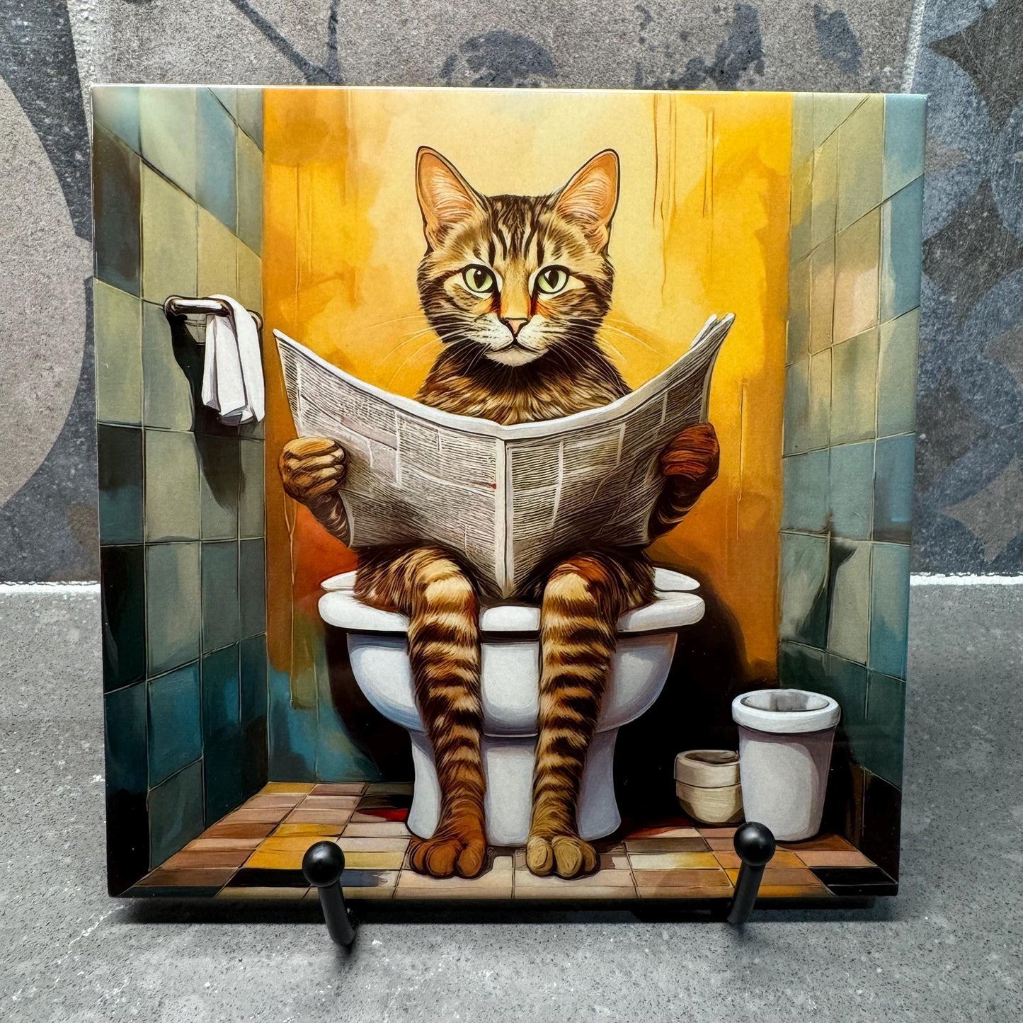 9 Designs! 6x6 Trivet for Hot Dishes, Poopin' Kitties, Bathroom Decor, Bathroom Art, Gift for Cat Lovers, Cat Art, Gifts For Cat Lovers