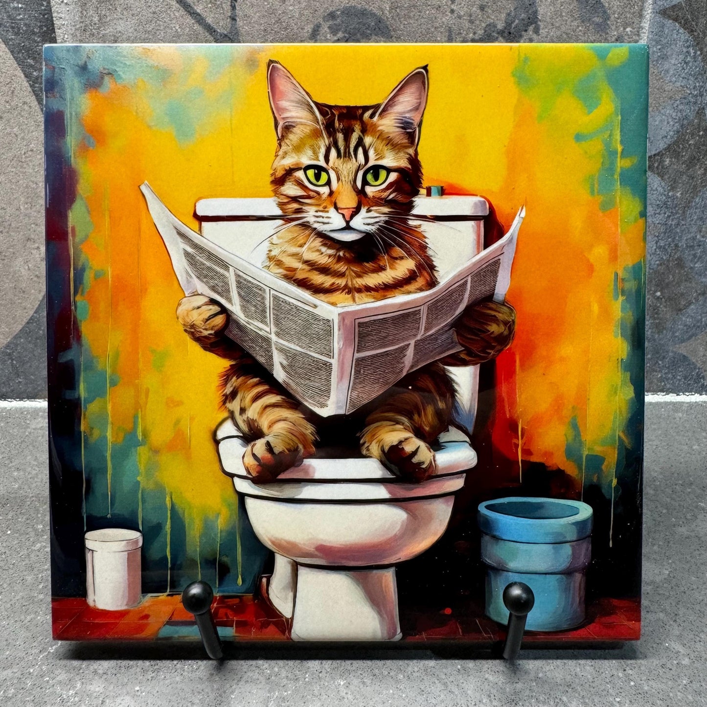 9 Designs! 6x6 Trivet for Hot Dishes, Poopin' Kitties, Bathroom Decor, Bathroom Art, Gift for Cat Lovers, Cat Art, Gifts For Cat Lovers