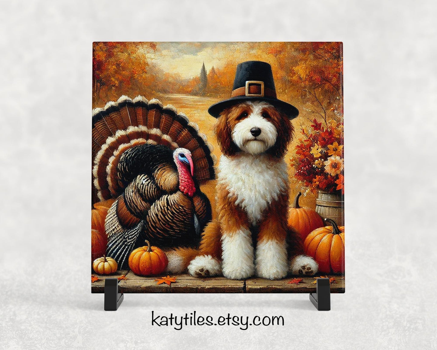 Doodle Thanksgiving Trivets for Hot Dishes - Thanksgiving Holiday Decorations – Thanksgiving Hot Plates - Gift for Doodle Lover Decor