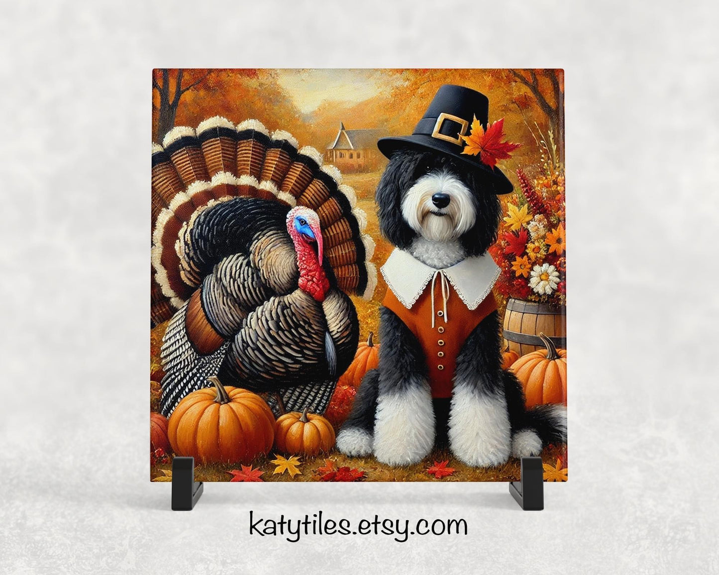 Doodle Thanksgiving Trivets for Hot Dishes - Thanksgiving Holiday Decorations – Thanksgiving Hot Plates - Gift for Doodle Lover Decor