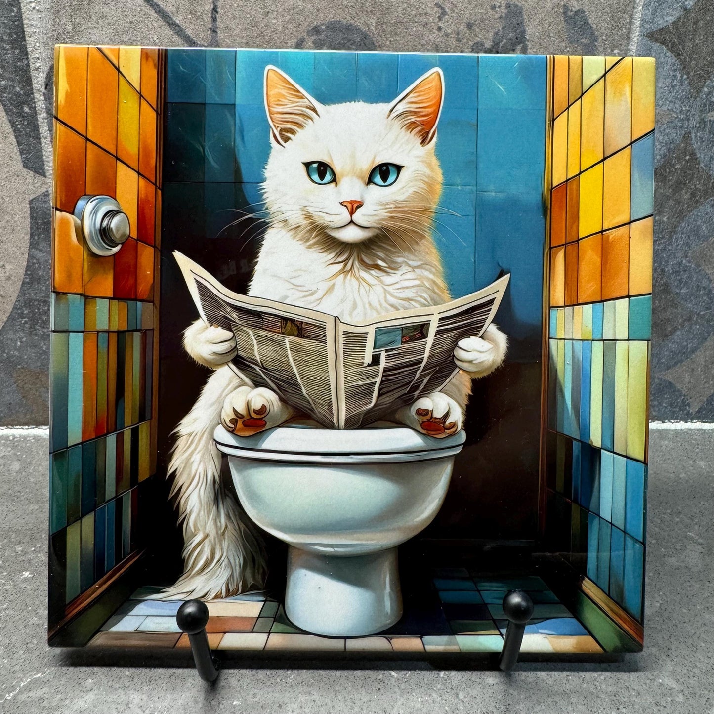9 Designs! 6x6 Trivet for Hot Dishes, Poopin' Kitties, Bathroom Decor, Bathroom Art, Gift for Cat Lovers, Cat Art, Gifts For Cat Lovers