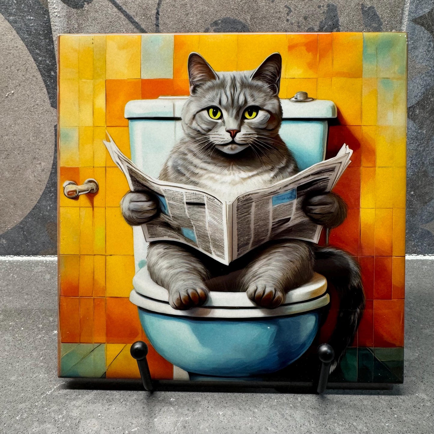 9 Designs! 6x6 Trivet for Hot Dishes, Poopin' Kitties, Bathroom Decor, Bathroom Art, Gift for Cat Lovers, Cat Art, Gifts For Cat Lovers