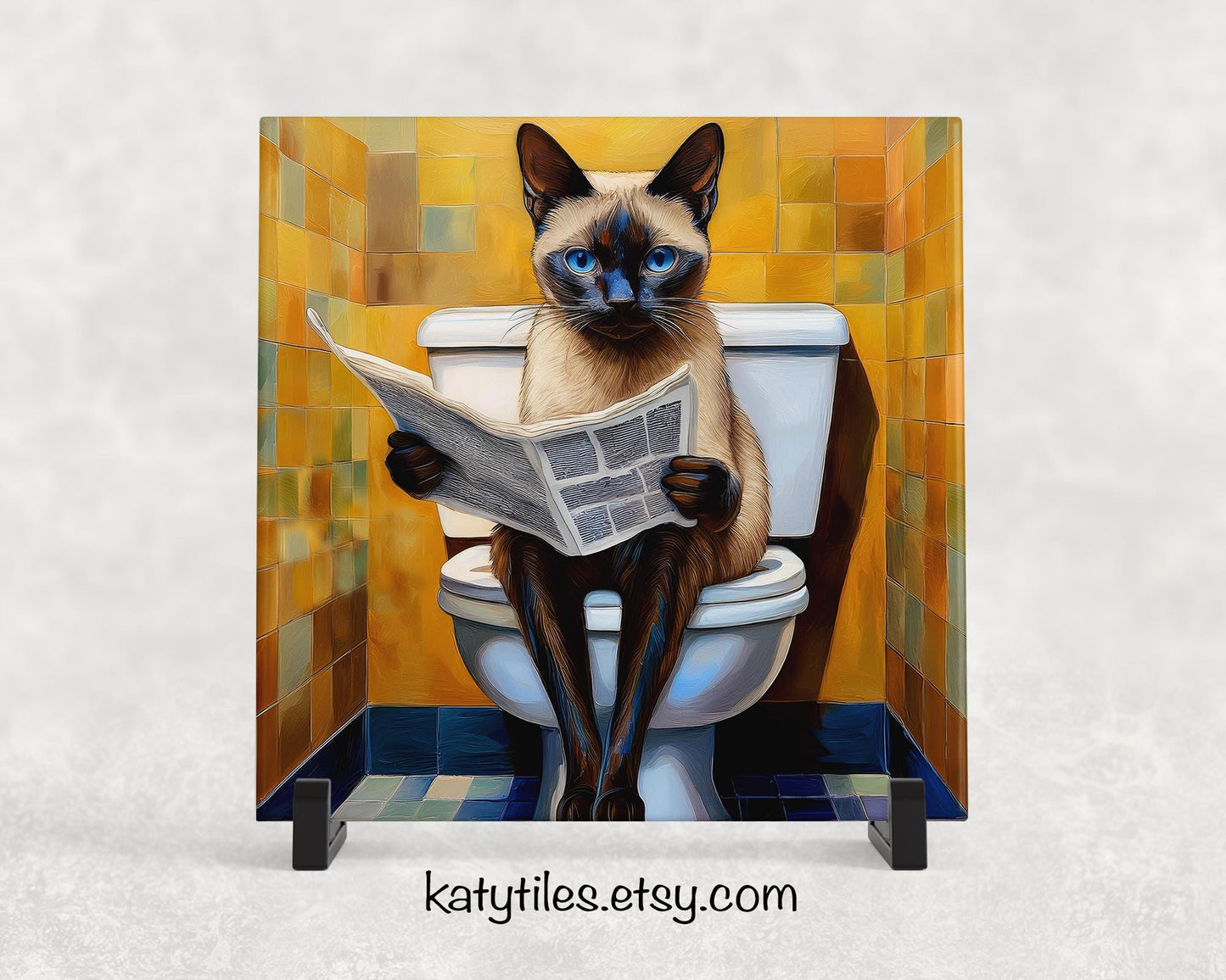 9 Designs! 6x6 Trivet for Hot Dishes, Poopin' Kitties, Bathroom Decor, Bathroom Art, Gift for Cat Lovers, Cat Art, Gifts For Cat Lovers