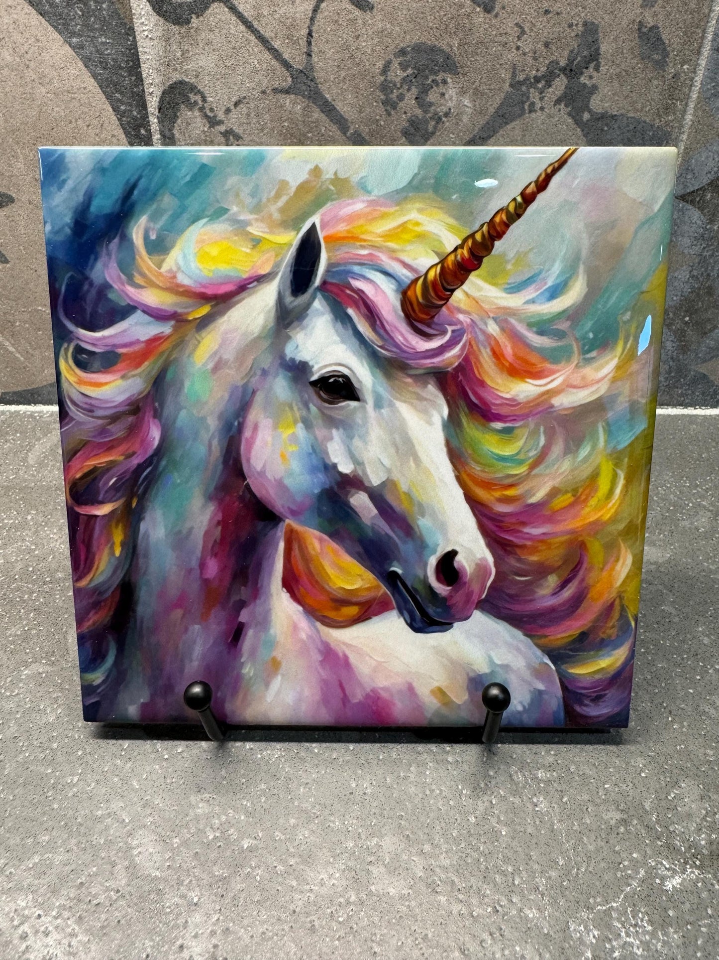 3 DESIGNS! Rainbow Unicorn Ceramic Tile Trivet/Coaster – 6x6 Handmade Whimsical Kitchen Decor, Gift for Unicorn Lovers, Made in USA