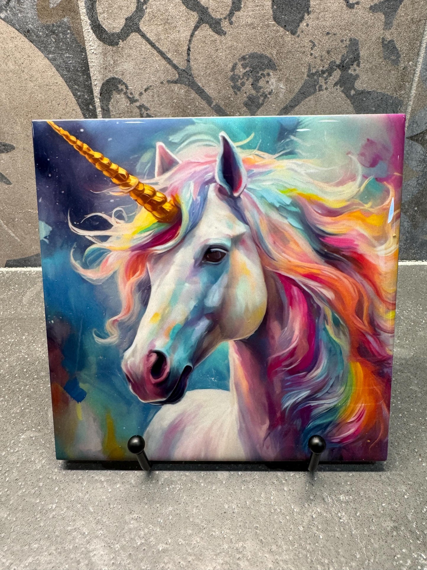 3 DESIGNS! Rainbow Unicorn Ceramic Tile Trivet/Coaster – 6x6 Handmade Whimsical Kitchen Decor, Gift for Unicorn Lovers, Made in USA