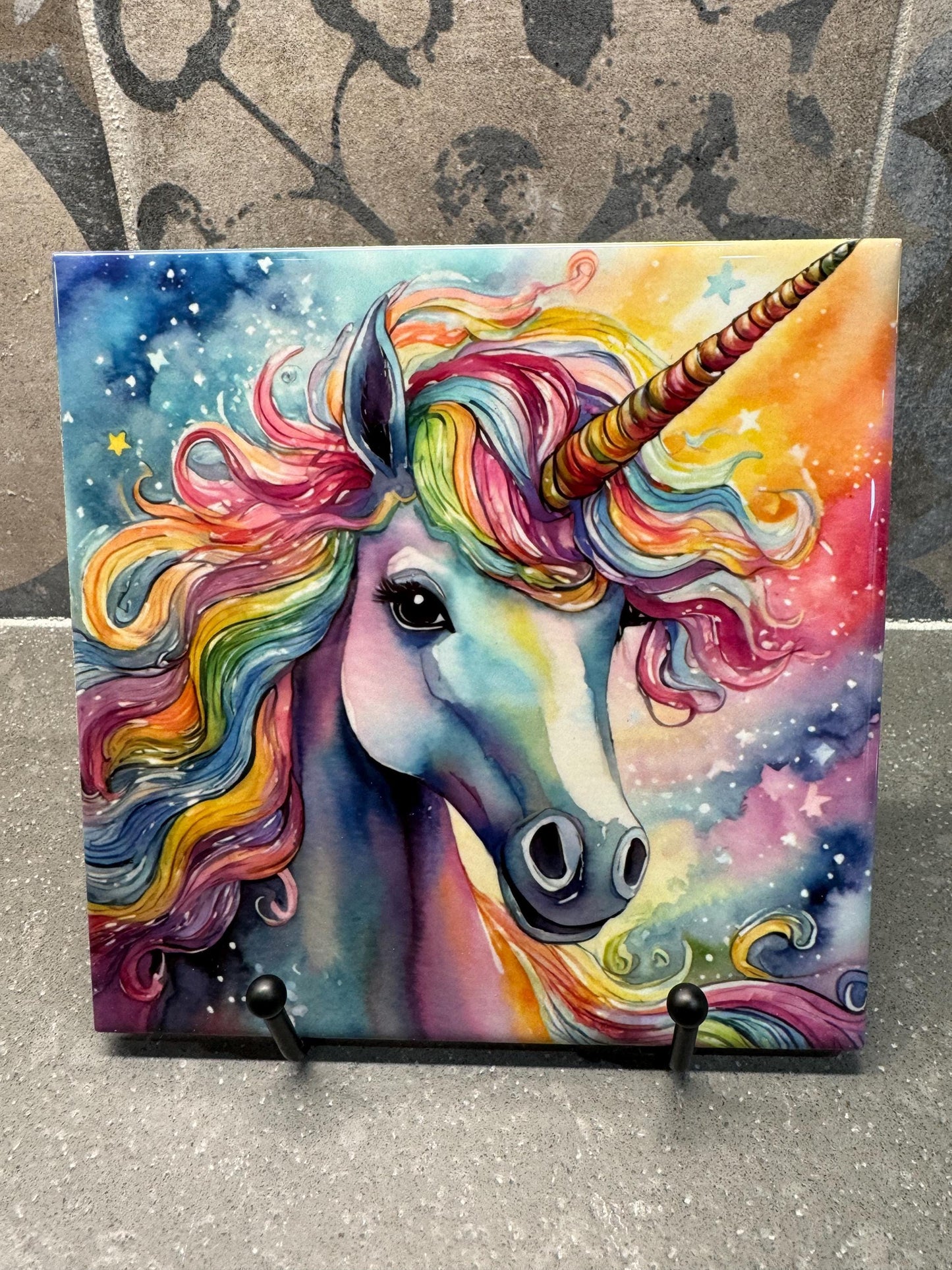 3 DESIGNS! Rainbow Unicorn Ceramic Tile Trivet/Coaster – 6x6 Handmade Whimsical Kitchen Decor, Gift for Unicorn Lovers, Made in USA