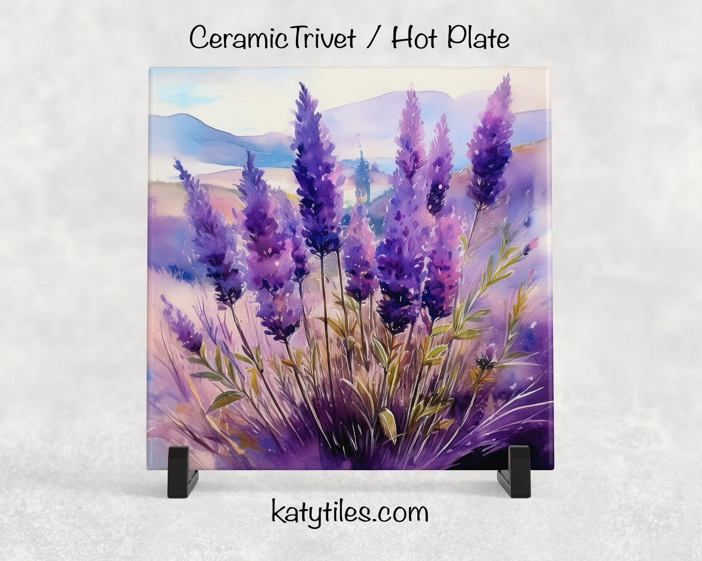 6 Designs! Lavender Flowers Ceramic Tile Trivet/Coaster – 6x6 Handmade Floral Kitchen Decor, Relaxing Botanical Gift, Made in USA
