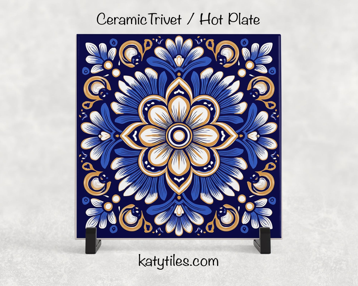 8 Designs! Talavera-Style Ceramic Tile Trivet/Coaster – 6x6 Handmade Mexican Style Tile Floral Kitchen Decor, Colorful Boho Gift