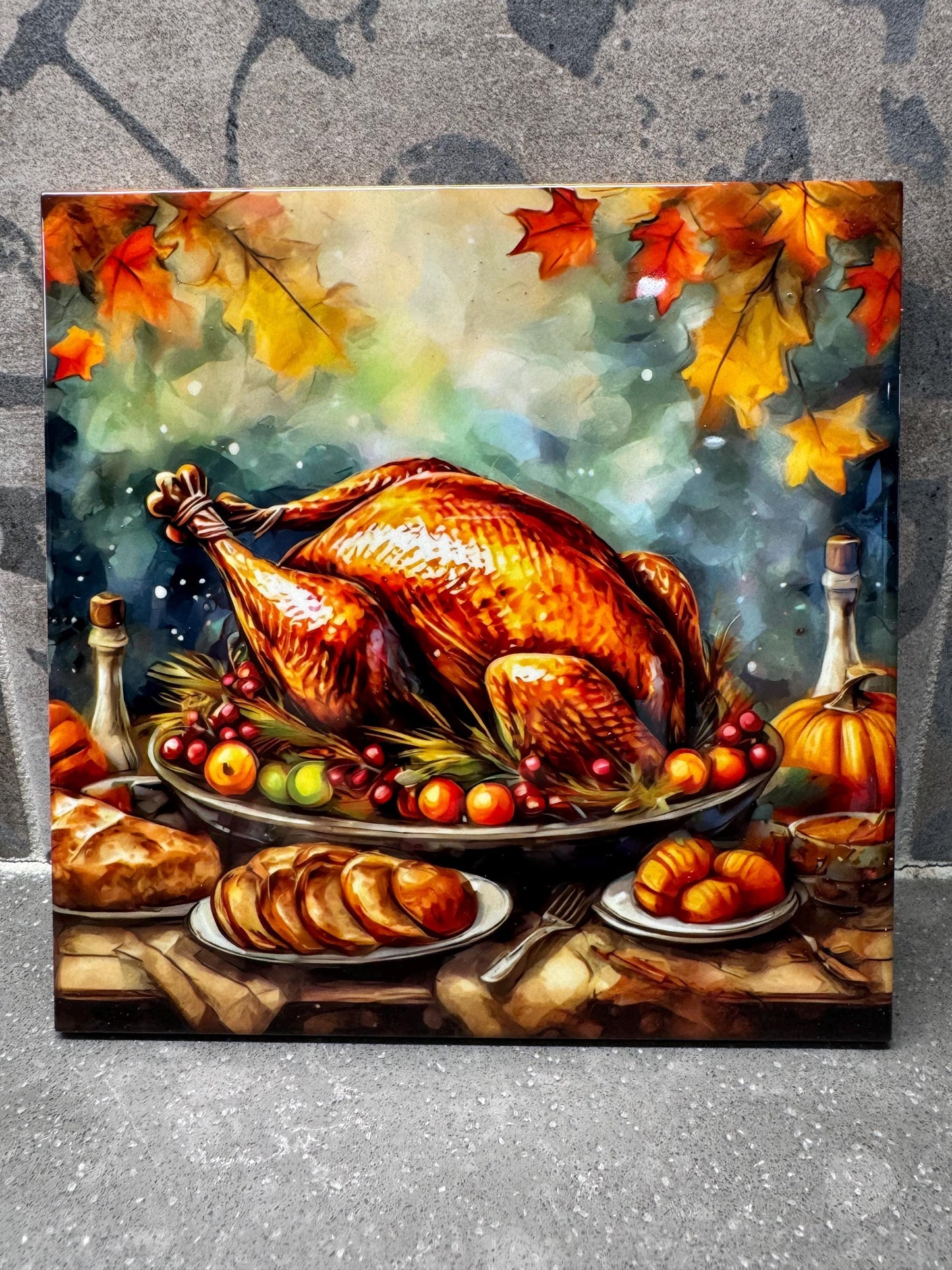 3 Designs! Thanksgiving Ceramic Tile Trivet/Coaster – 6x6 Handmade Fall/Autumn Kitchen Decor, Hostess Gift, Made in USA
