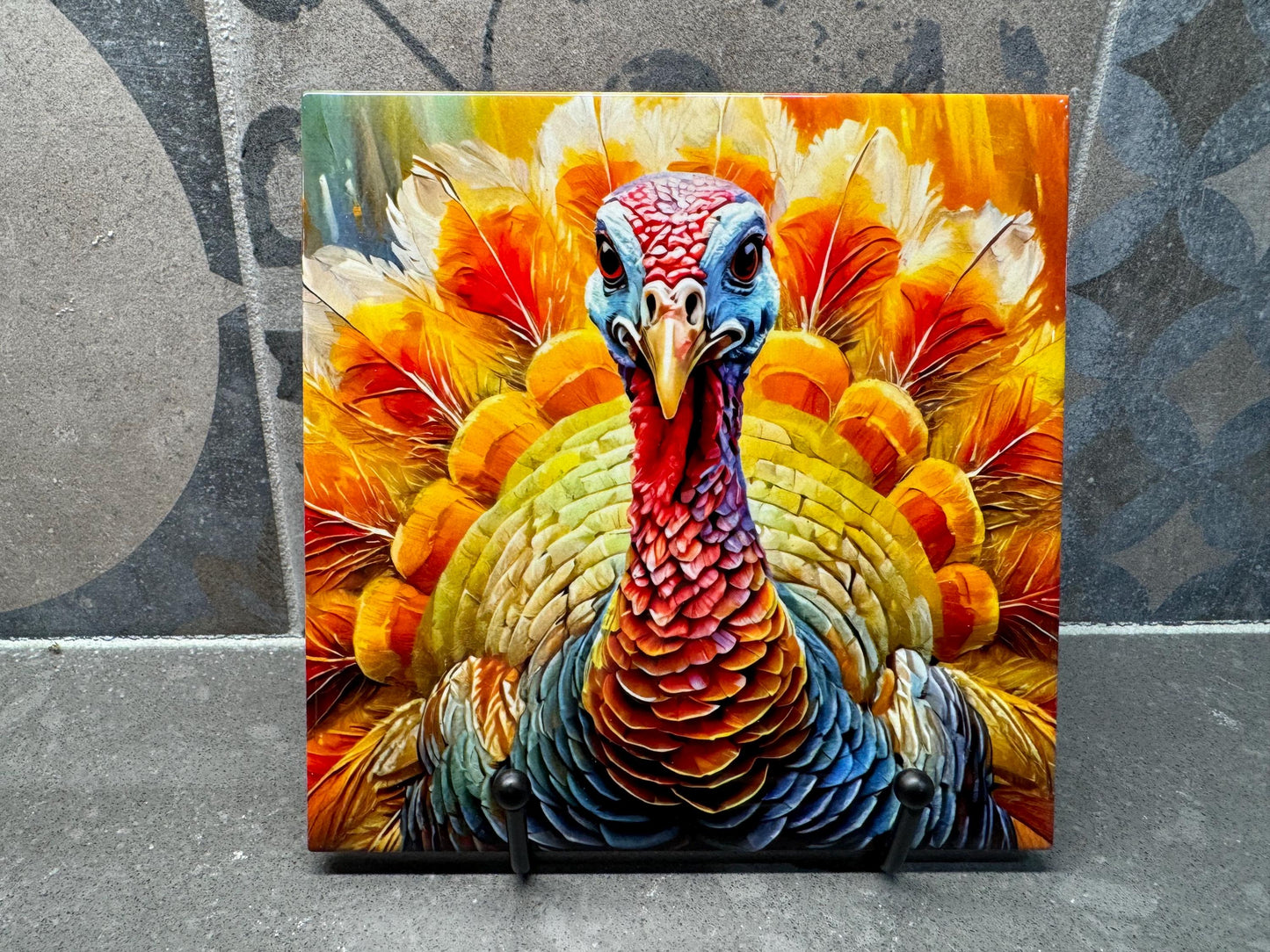 2 Designs! Thanksgiving Turkey Ceramic Tile Trivet/Coaster – 6x6 Handmade Fall/Autumn Kitchen Decor, Hostess Gift, Made in USA