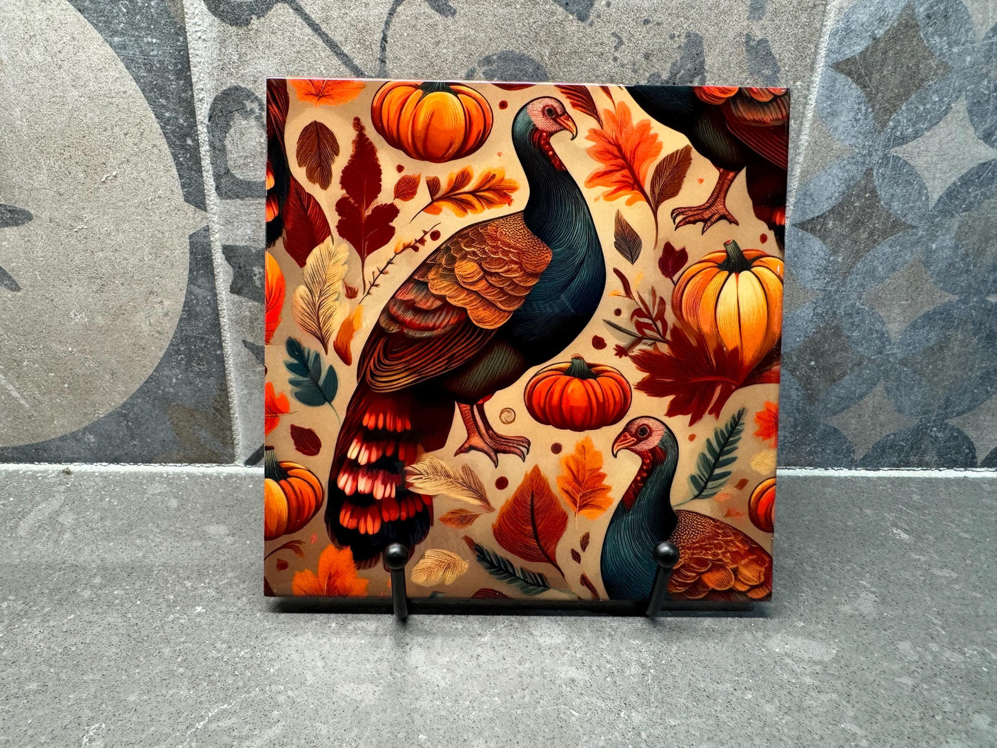 2 Designs! Fall Thanksgiving Ceramic Tile Trivet/Coaster – 6x6 Handmade Fall/Autumn Kitchen Decor, Hostess Gift, Made in USA