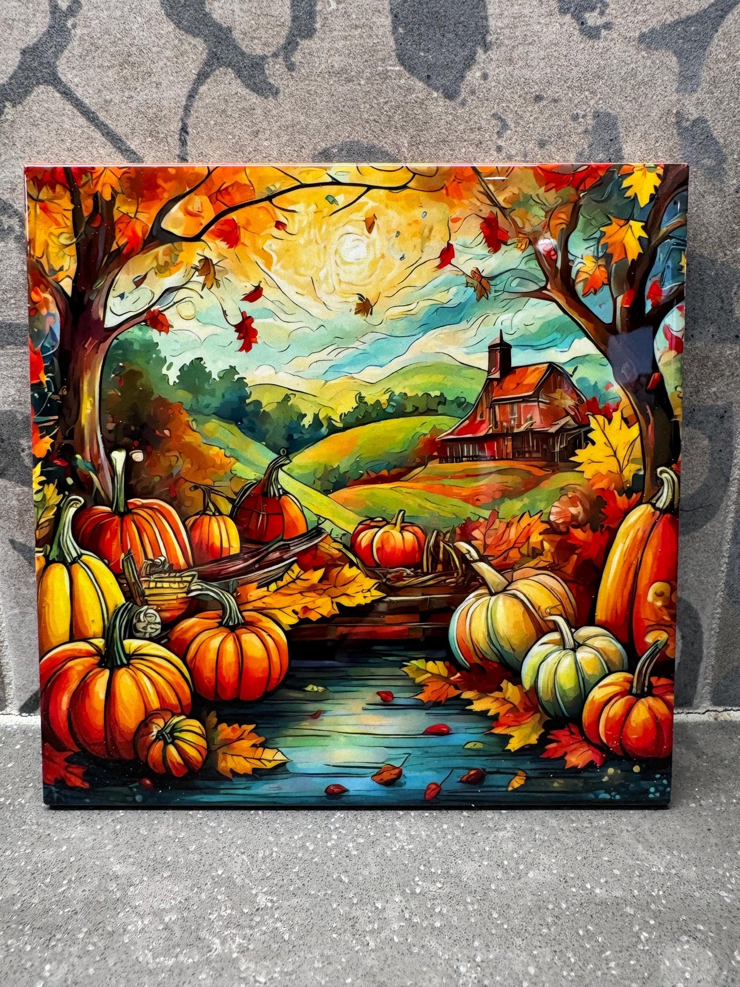 3 Designs! Thanksgiving Ceramic Tile Trivet/Coaster – 6x6 Handmade Fall/Autumn Kitchen Decor, Hostess Gift, Made in USA