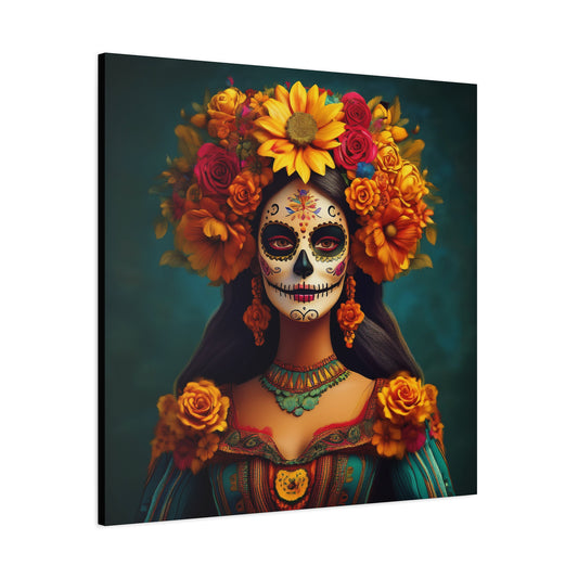 La Catrina Frameless Canvas Wall Art Sizes 10”x10” – 36”x36”
