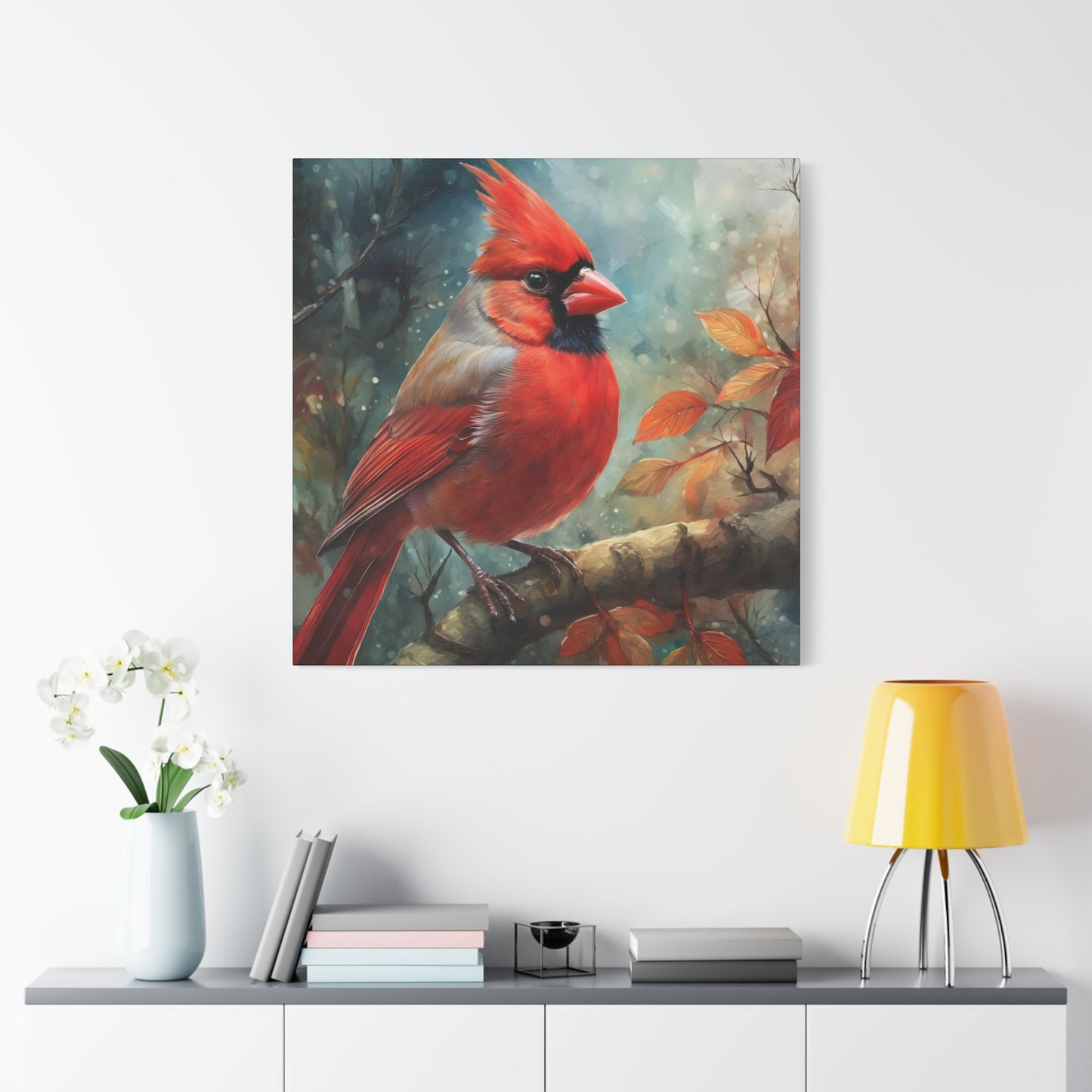 Cardinal Frameless Canvas Wall Art Sizes 10”x10” – 36”x36”