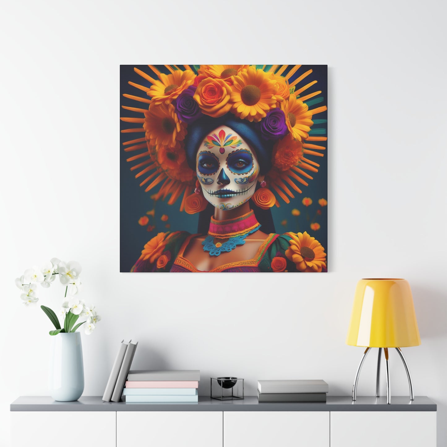 La Catrina Frameless Canvas Wall Art Sizes 10”x10” – 36”x36”