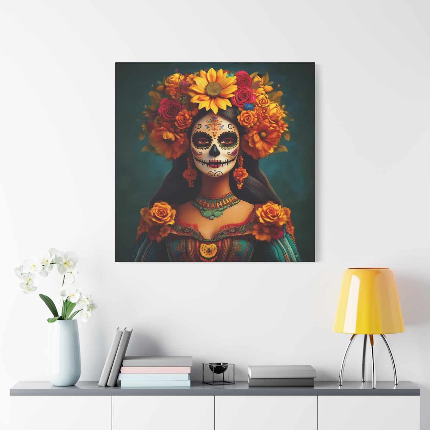 La Catrina Frameless Canvas Wall Art Sizes 10”x10” – 36”x36”
