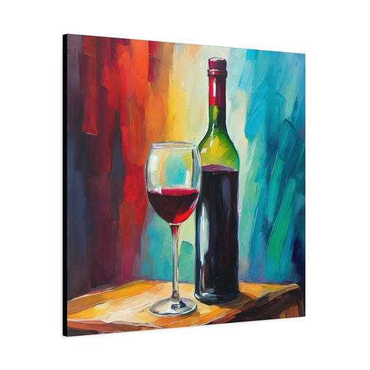 Red Wine Frameless Canvas Wall Art Sizes 10”x10” – 36”x36”
