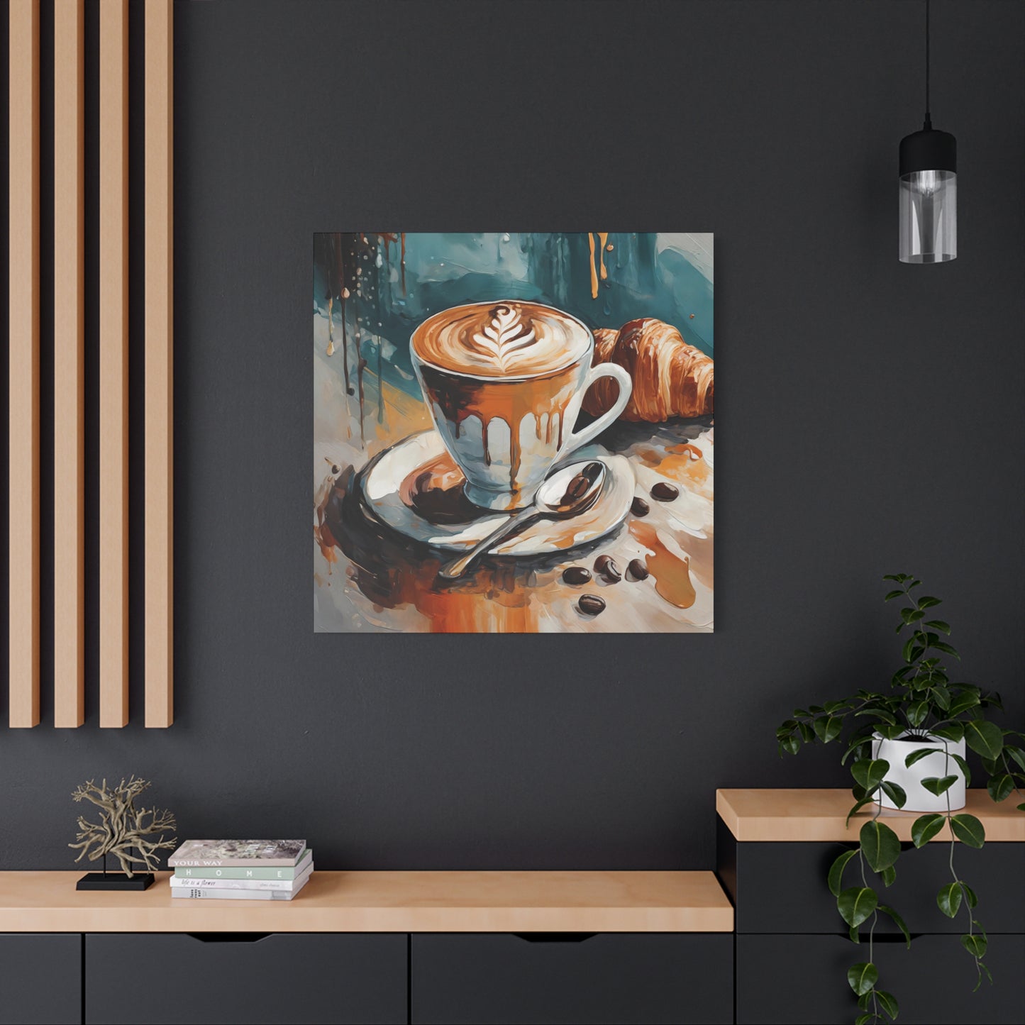 Coffee Frameless Canvas Wall Art Sizes 10”x10” – 36”x36”