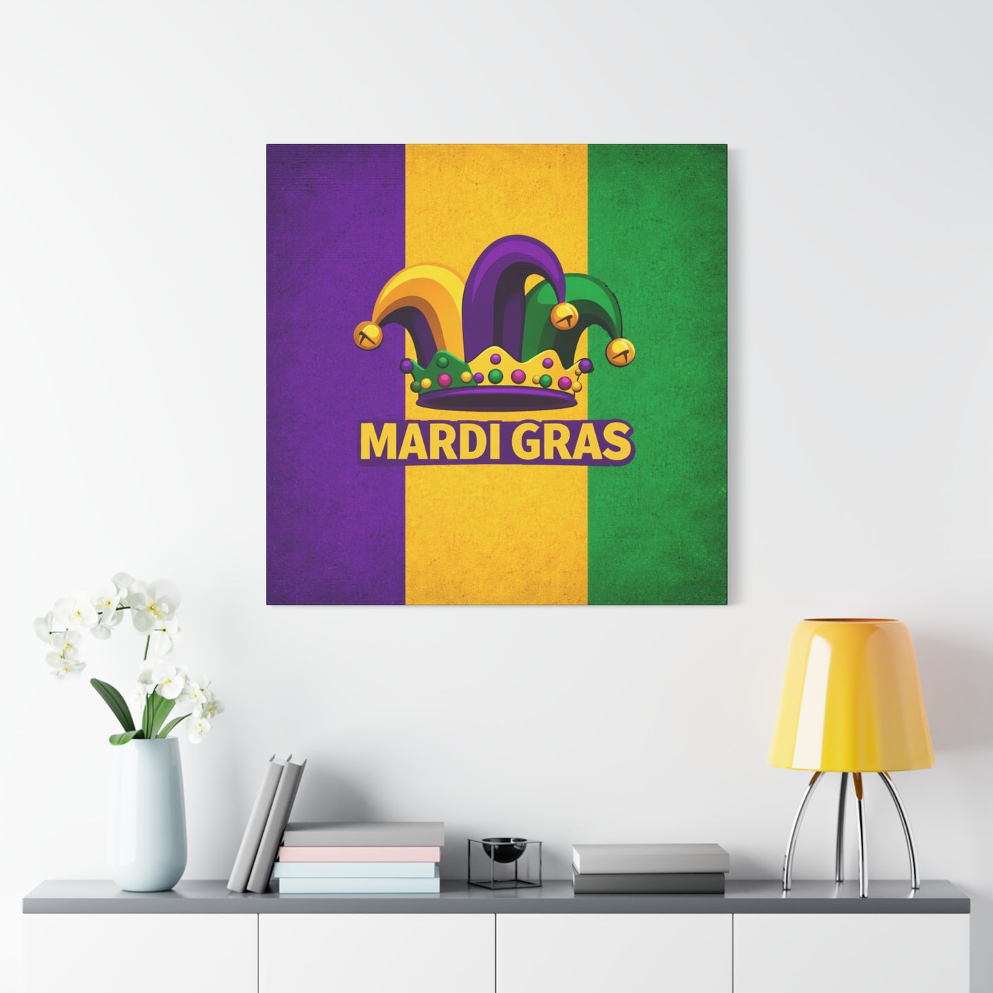 Mardi Gras Frameless Canvas Wall Art Sizes 10”x10” – 36”x36”