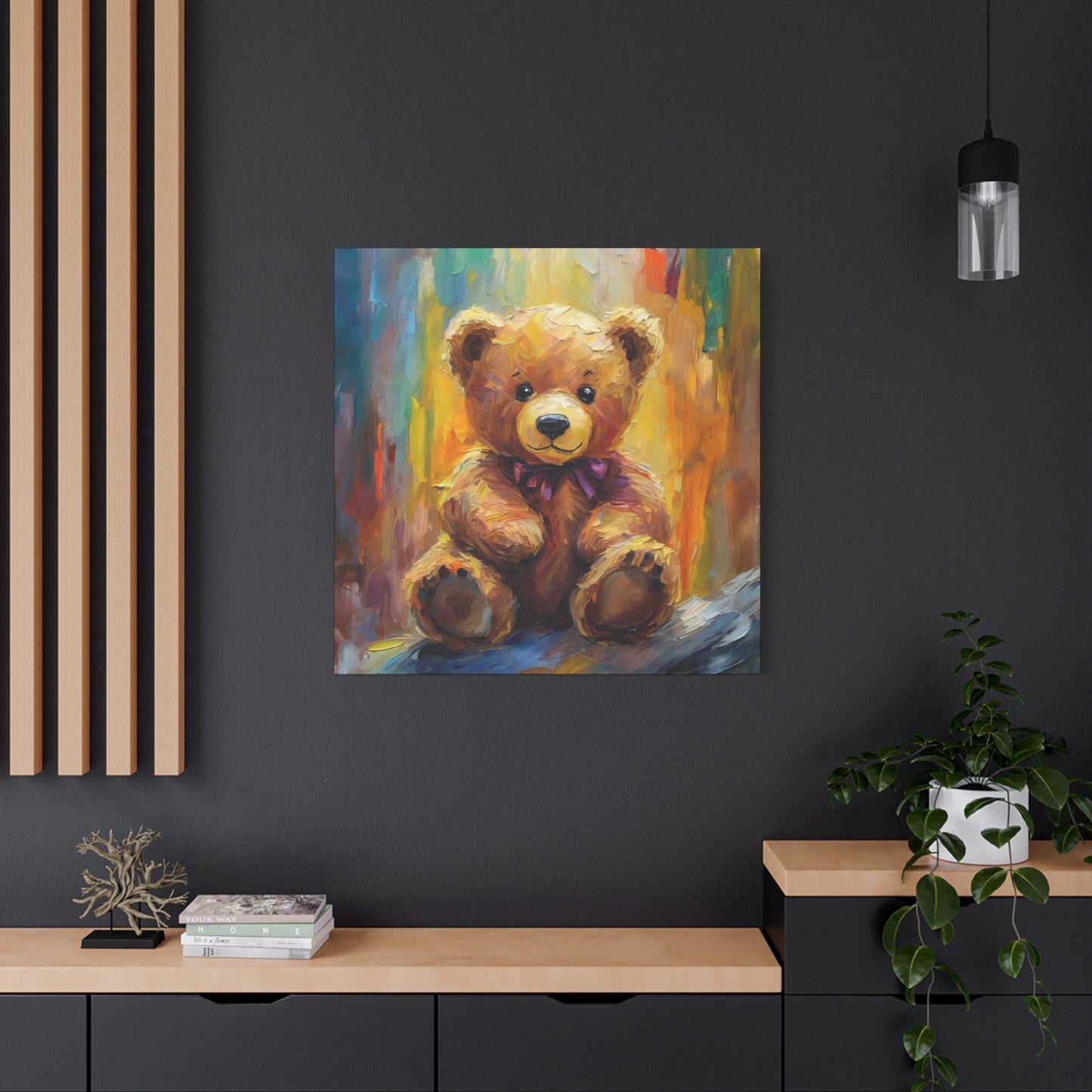 Teddy Bear Frameless Canvas Wall Art Sizes 10”x10” – 36”x36”