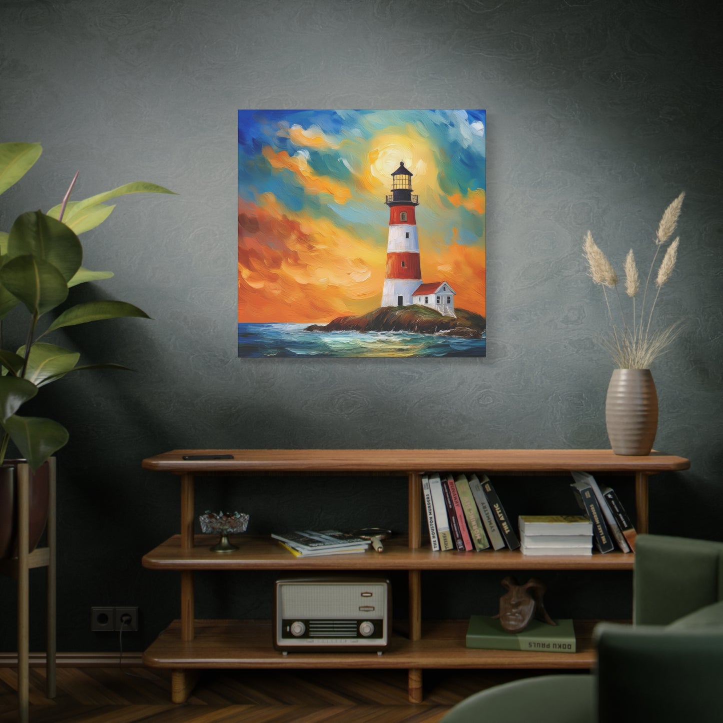 Lighthouse Frameless Canvas Wall Art Sizes 10”x10” – 36”x36”