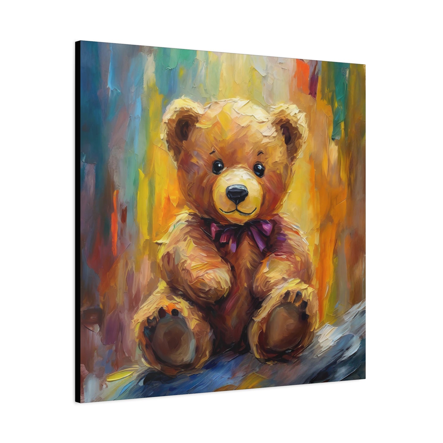Teddy Bear Frameless Canvas Wall Art Sizes 10”x10” – 36”x36”