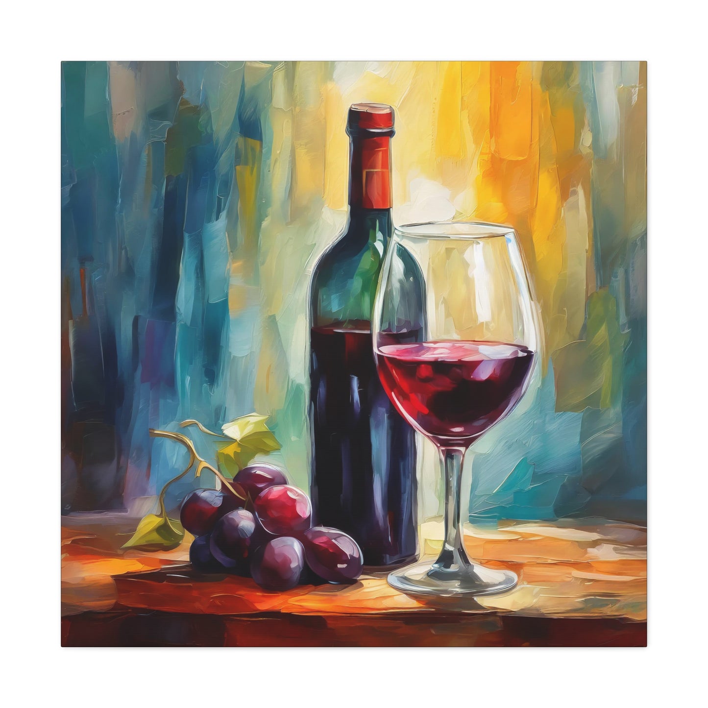 Red Wine Frameless Canvas Wall Art Sizes 10”x10” – 36”x36”