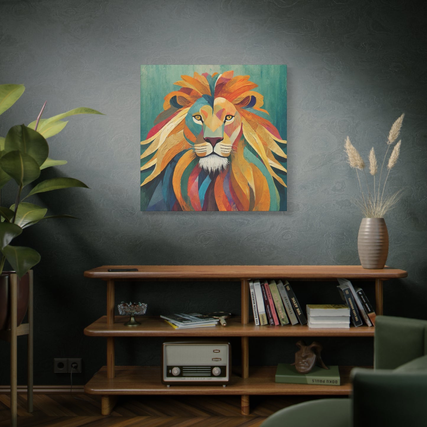 Lion Frameless Canvas Wall Art Sizes 10”x10” – 36”x36”