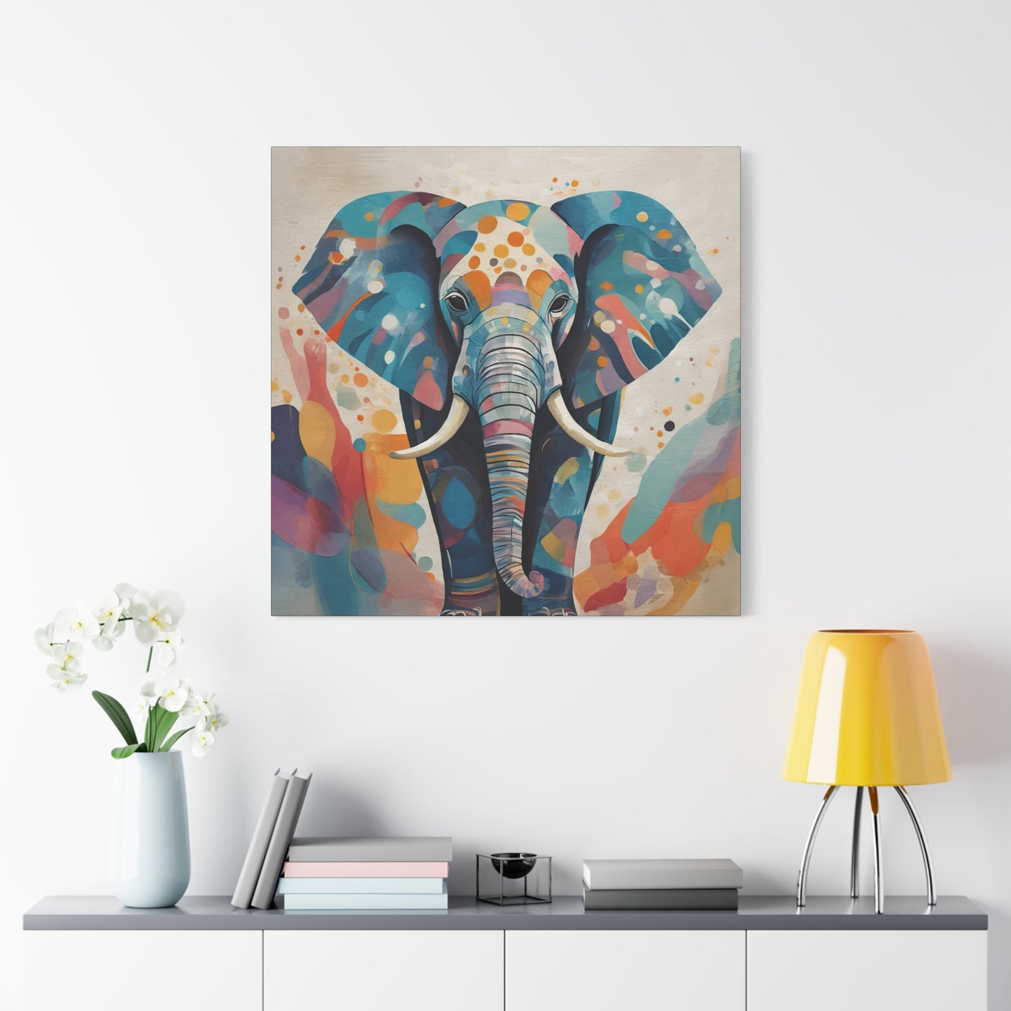 Elephant Frameless Canvas Wall Art Sizes 10”x10” – 36”x36”